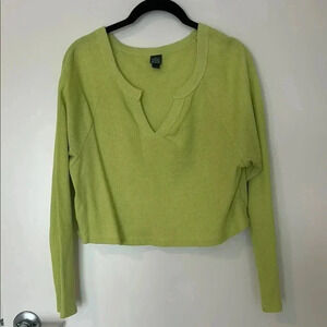 Wild Fable Green Long Sleeve Women's crop Top